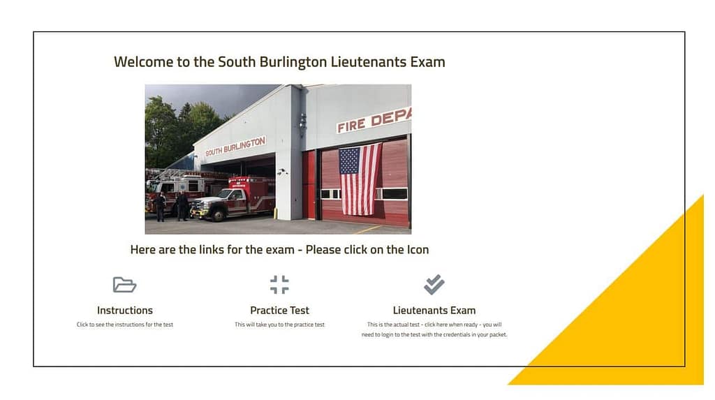 South Burlington VT Promotional Exam